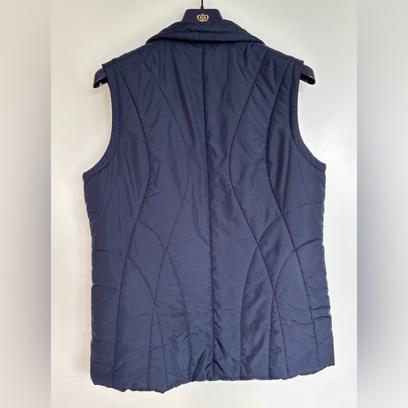 TOMMY HILFIGER 21” PTP Quilted Puffer Vest, Navy and Red, Size XL. - Picture 8 of 10